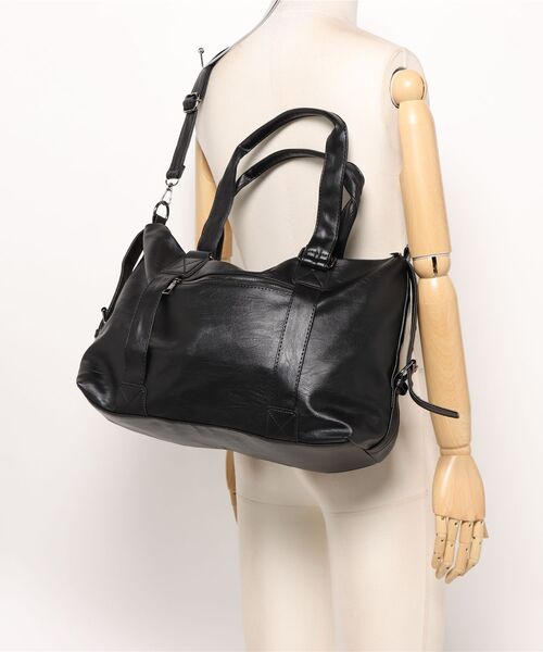 Burner(バーナー)の「【OKUOKU 0909】大容量 2WAY レザーボストンバッグ oku-bag-36-36【RBTS】(ボストンバッグ・レディース・ブラック・FREE)」の5枚目の写真