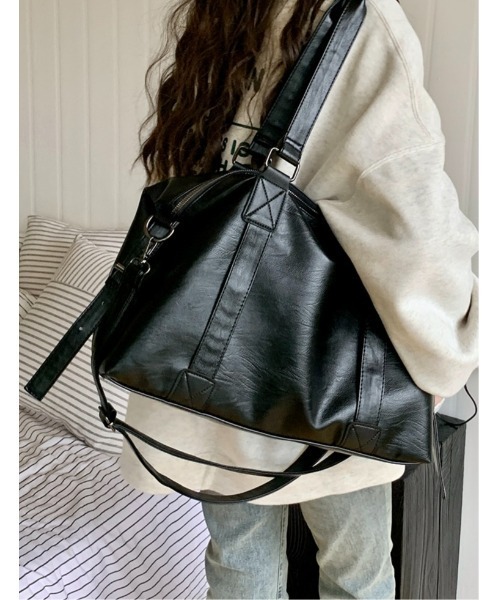 Burner(バーナー)の「【OKUOKU 0909】大容量 2WAY レザーボストンバッグ oku-bag-36-36【RBTS】(ボストンバッグ・レディース・ブラック・FREE)」の7枚目の写真