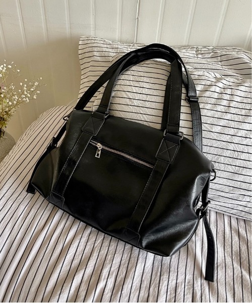 Burner(バーナー)の「【OKUOKU 0909】大容量 2WAY レザーボストンバッグ oku-bag-36-36【RBTS】(ボストンバッグ・レディース・ブラック・FREE)」の10枚目の写真