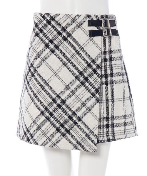 INGNI(イング)の「サイドダブルベルトチェック柄ラップスカパン(スカート・レディース・その他11/グレー系1/ホワイト系その他2・FREE)」の12枚目の写真