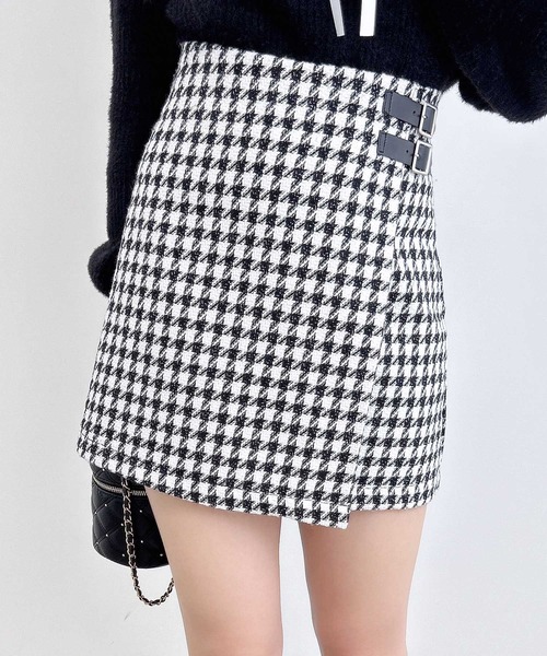 INGNI(イング)の「サイドダブルベルトチェック柄ラップスカパン(スカート・レディース・その他11/グレー系1/ホワイト系その他2・FREE)」の8枚目の写真