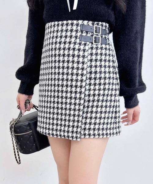 INGNI(イング)の「サイドダブルベルトチェック柄ラップスカパン(スカート・レディース・その他11/グレー系1/ホワイト系その他2・FREE)」の9枚目の写真