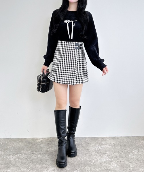 INGNI(イング)の「サイドダブルベルトチェック柄ラップスカパン(スカート・レディース・その他11/グレー系1/ホワイト系その他2・FREE)」の11枚目の写真