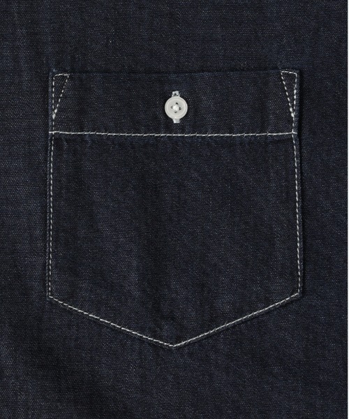 BACK NUMBER(バックナンバー)の「【BACK NUMBER】デニムビッグシルエットシャツジャケット (ラウンドカット/胸ポケット/微光沢/通気性/オールシーズン/カジュアル/レイヤード/デイリーユース)(シャツ/ブラウス・メンズ・ブラック/ダークインディゴブルー・L/XL/M)」の7枚目の写真