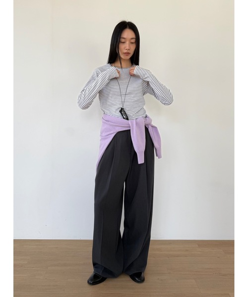 Didot.showroom（ディドット ショールーム）の「マルチカラーボーダーロンT（Tシャツ/カットソー・レディース・レッド/グレー/ブラック/オリーブ/アイボリー・FREE）」の8枚目の写真