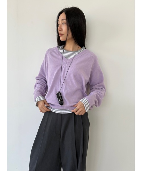 Didot.showroom（ディドット ショールーム）の「マルチカラーボーダーロンT（Tシャツ/カットソー・レディース・レッド/グレー/ブラック/オリーブ/アイボリー・FREE）」の11枚目の写真