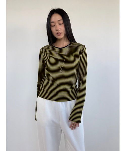 Didot.showroom（ディドット ショールーム）の「マルチカラーボーダーロンT（Tシャツ/カットソー・レディース・レッド/グレー/ブラック/オリーブ/アイボリー・FREE）」の21枚目の写真