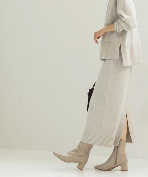 OPAQUE.CLIP（オペークドットクリップ）の「ラメスパンコールナロースカート/セットアップ対応可【洗濯機OK】（スカート・レディース・ブルーグリーン/チャコール/ベージュ系5/グレー系4・38/36/40/42）」の11枚目の写真