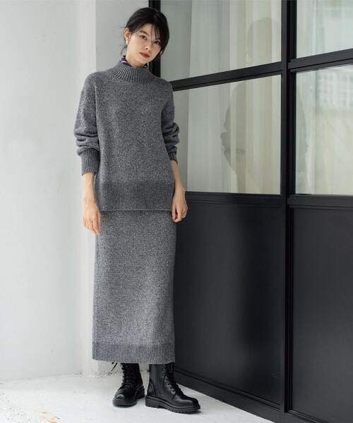 OPAQUE.CLIP（オペークドットクリップ）の「ラメスパンコールナロースカート/セットアップ対応可【洗濯機OK】（スカート・レディース・ブルーグリーン/チャコール/ベージュ系5/グレー系4・38/36/40/42）」の20枚目の写真