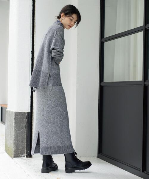 OPAQUE.CLIP（オペークドットクリップ）の「ラメスパンコールナロースカート/セットアップ対応可【洗濯機OK】（スカート・レディース・ブルーグリーン/チャコール/ベージュ系5/グレー系4・38/36/40/42）」の15枚目の写真