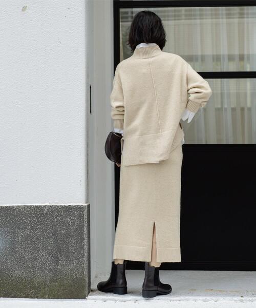 OPAQUE.CLIP（オペークドットクリップ）の「ラメスパンコールナロースカート/セットアップ対応可【洗濯機OK】（スカート・レディース・ブルーグリーン/チャコール/ベージュ系5/グレー系4・38/36/40/42）」の21枚目の写真