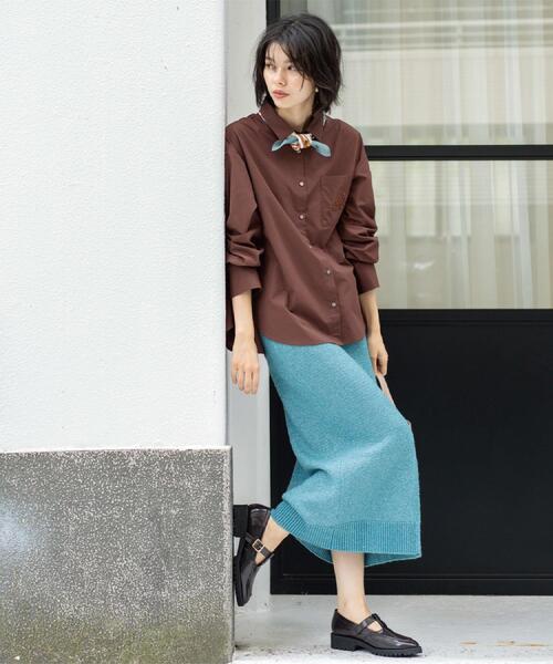 ラメスパンコールナロースカート/セットアップ対応可【洗濯機OK