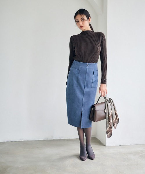 12Twelve Agenda（トゥエルブ　アジェンダ）の「ハイネックラメリブニットプルオーバー（ニット/セーター・レディース・ブラウン/ライトグレー/ミント/オフホワイト・M）」の22枚目の写真