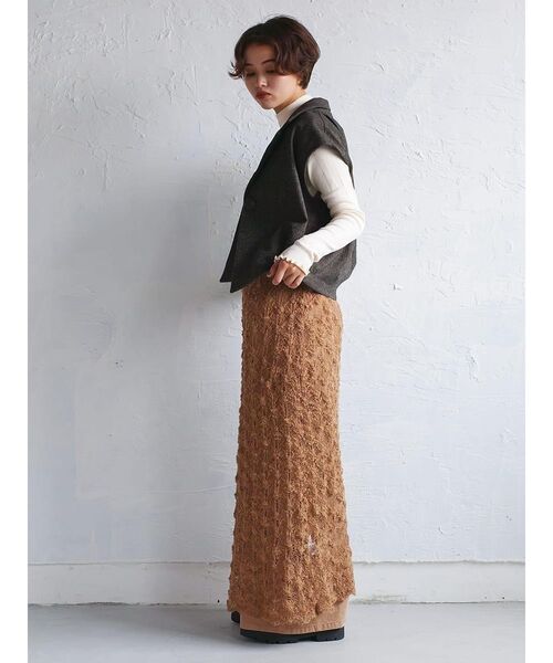 FIKA.(フィーカ)の「Wool-like tailored vest(その他アウター・レディース・ブラウン/チャコール・MEDIUM)」の10枚目の写真
