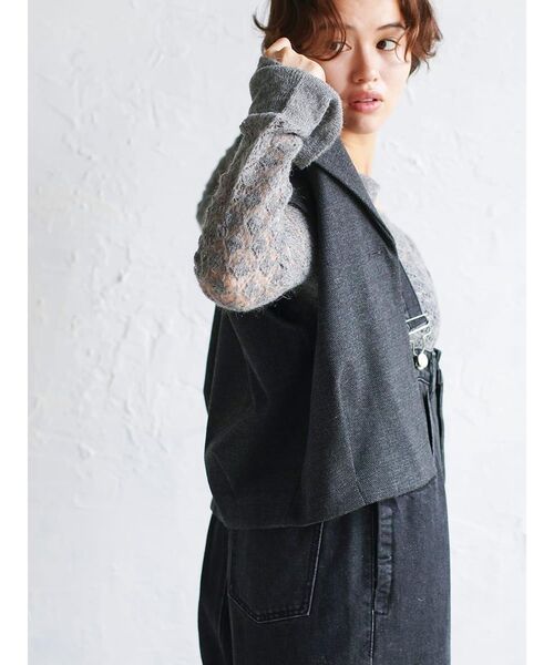 FIKA.(フィーカ)の「Wool-like tailored vest(その他アウター・レディース・ブラウン/チャコール・MEDIUM)」の14枚目の写真