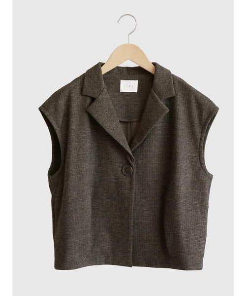 FIKA.(フィーカ)の「Wool-like tailored vest(その他アウター・レディース・ブラウン/チャコール・MEDIUM)」の18枚目の写真