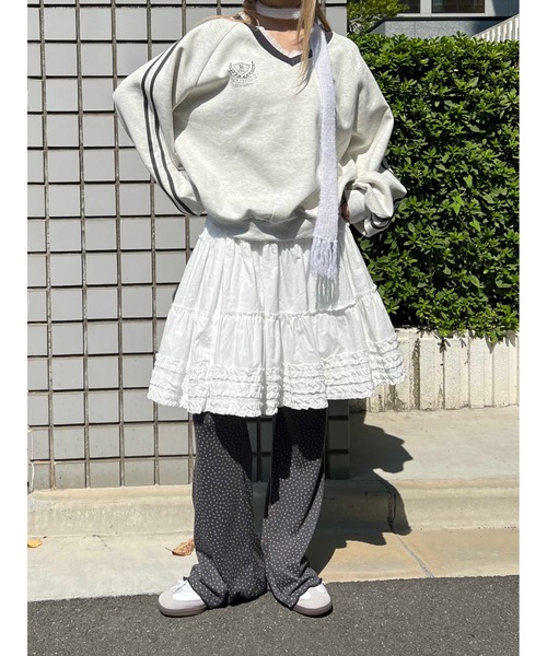 WC(ダブル シー)の「スターメロウイージーパンツ(その他パンツ・レディース・チャコールグレー/ホワイト・FREE)」の5枚目の写真