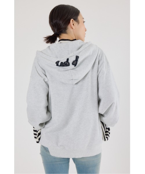 RODEO CROWNS WIDE BOWL（ロデオクラウンズワイドボウル）の「Uth FSジップパーカー（パーカー・レディース・カーキ/ブラウン/ブラック/グレー×ホワイト・FREE）」の7枚目の写真