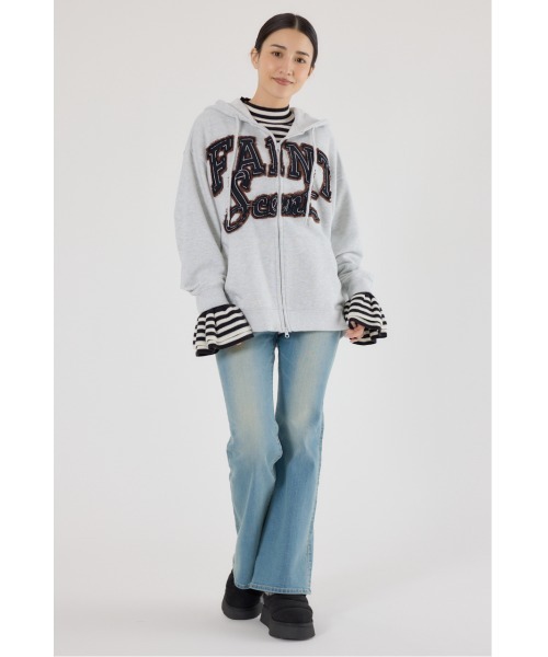 RODEO CROWNS WIDE BOWL（ロデオクラウンズワイドボウル）の「Uth FSジップパーカー（パーカー・レディース・カーキ/ブラウン/ブラック/グレー×ホワイト・FREE）」の8枚目の写真