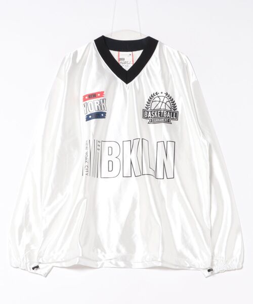 a.p.o.v.（エーピーオービー）の「a.p.o.v. ドローコードヘムオーバーサイズバスケットウォームアップゲームシャツ（Tシャツ/カットソー・メンズ・パープル/ホワイト/ブラック・ONESIZE）」の10枚目の写真