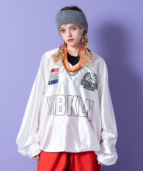 a.p.o.v.（エーピーオービー）の「a.p.o.v. ドローコードヘムオーバーサイズバスケットウォームアップゲームシャツ（Tシャツ/カットソー・メンズ・パープル/ホワイト/ブラック・ONESIZE）」の13枚目の写真