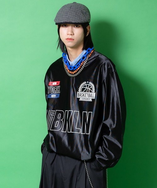 a.p.o.v.（エーピーオービー）の「a.p.o.v. ドローコードヘムオーバーサイズバスケットウォームアップゲームシャツ（Tシャツ/カットソー・メンズ・パープル/ホワイト/ブラック・ONESIZE）」の9枚目の写真