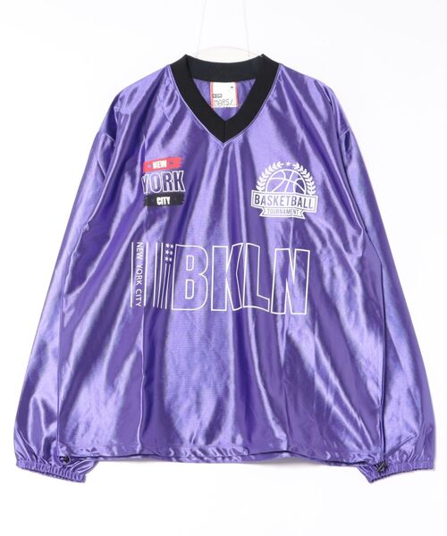 a.p.o.v.（エーピーオービー）の「a.p.o.v. ドローコードヘムオーバーサイズバスケットウォームアップゲームシャツ（Tシャツ/カットソー・メンズ・パープル/ホワイト/ブラック・ONESIZE）」の15枚目の写真