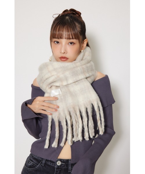 rienda（リエンダ）の「ボリュームチェックストール 秋服 冬服（ストール/ショール・レディース・マルチ・FREE）」の2枚目の写真