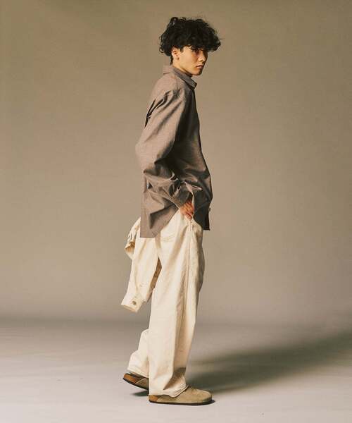 417 EDIFICE(フォーワンセブンエディフィス)の「【SIDOGRAS / シドグラス】LE JAPON Akita フランネルシャツ(シャツ/ブラウス・メンズ・アイボリー/チョコ/ブラウン系その他/ブラウン/ウッド/ブルー系その他・SMALL/MEDIUM/LARGE)」の8枚目の写真