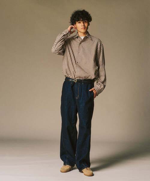 417 EDIFICE(フォーワンセブンエディフィス)の「【SIDOGRAS / シドグラス】LE JAPON Akita フランネルシャツ(シャツ/ブラウス・メンズ・アイボリー/チョコ/ブラウン系その他/ブラウン/ウッド/ブルー系その他・SMALL/MEDIUM/LARGE)」の9枚目の写真