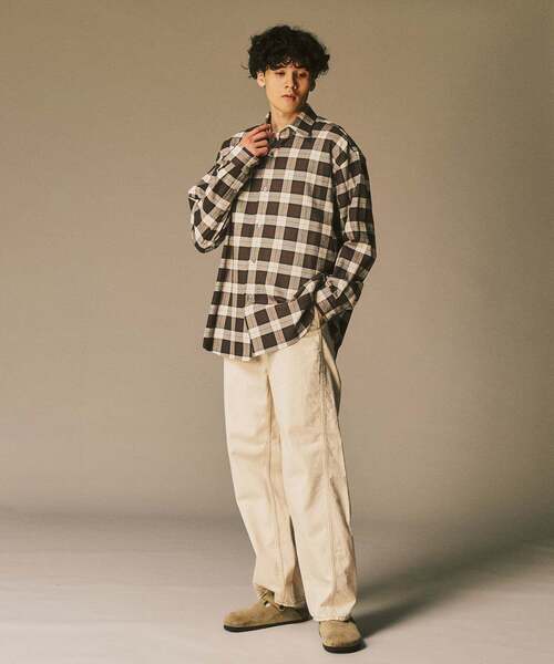 417 EDIFICE(フォーワンセブンエディフィス)の「【SIDOGRAS / シドグラス】LE JAPON Akita フランネルシャツ(シャツ/ブラウス・メンズ・アイボリー/チョコ/ブラウン系その他/ブラウン/ウッド/ブルー系その他・SMALL/MEDIUM/LARGE)」の11枚目の写真
