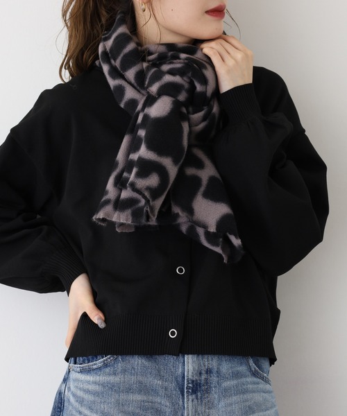 FUNALIVE（ファンアライブ）の「レオパード柄起毛ストール（ストール/ショール・レディース・グレー/キャメル・FREE）」の4枚目の写真