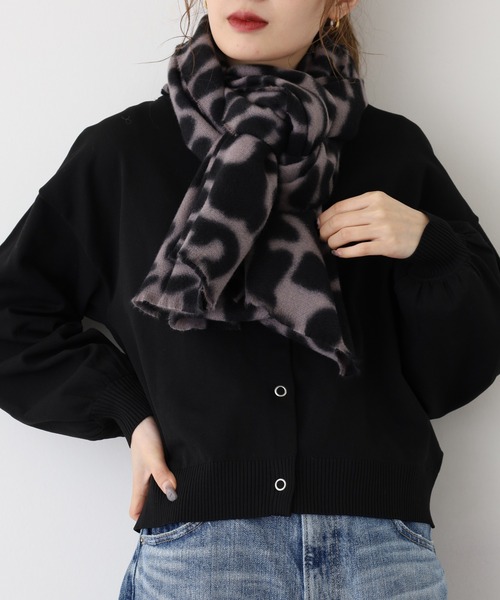 FUNALIVE（ファンアライブ）の「レオパード柄起毛ストール（ストール/ショール・レディース・グレー/キャメル・FREE）」の5枚目の写真