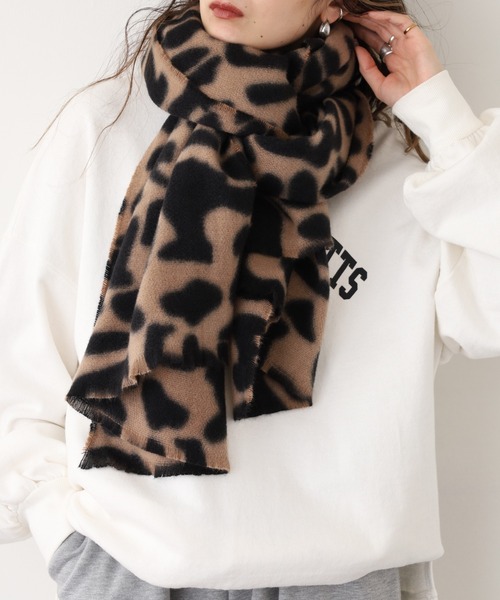 FUNALIVE（ファンアライブ）の「レオパード柄起毛ストール（ストール/ショール・レディース・グレー/キャメル・FREE）」の8枚目の写真
