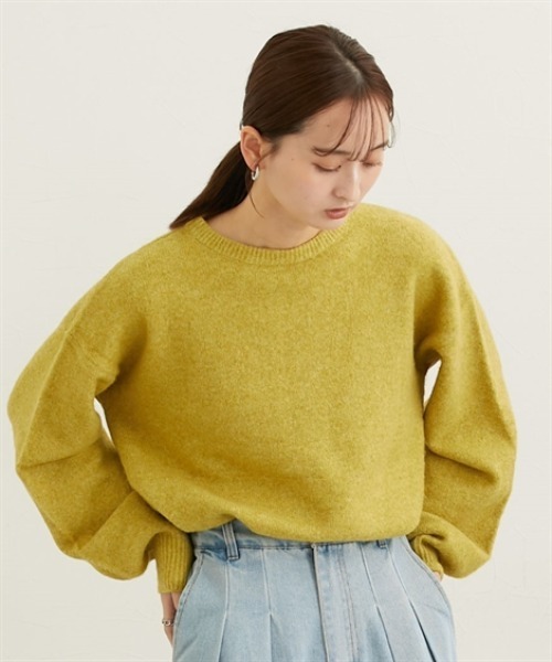 nissen(ニッセン)の「ふわふわメランジ裾リブゆるサイズニット(ニット/セーター・レディース・モカ/イエロー系/チャコールグレー/杢グレー・M/L/LL)」の20枚目の写真