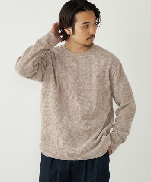 SHIPS Colors(シップス カラーズ)の「SHIPS Colors:カノコ モール ロンT(Tシャツ/カットソー・メンズ・ライトグレー/ベージュ/ネイビー・LARGE/X-LARGE/MEDIUM)」の4枚目の写真