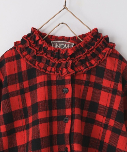 LOWRYS FARM（ローリーズファーム）の「INDIA IS BEAUTIFULチェックブラウス　598227（シャツ/ブラウス・キッズ・レッド/ブルー・120cm/150cm/110cm/140cm/130cm）」の9枚目の写真