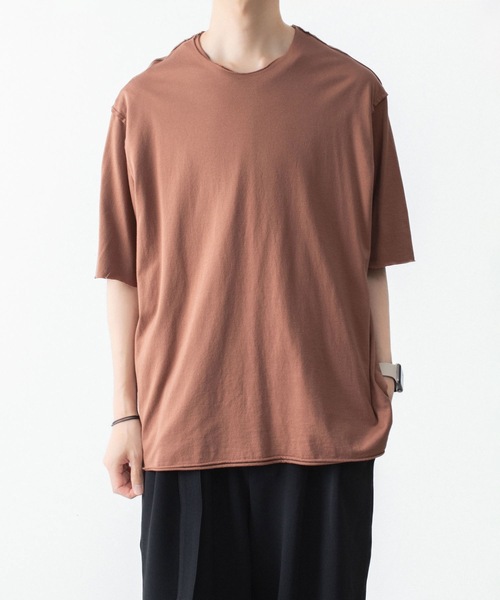 ATTACHMENT(アタッチメント)の「80/2 ピマコットン ジャージー オーバーサイズド レイヤード S/S TEE / 80/2 PIMA CO JERSEY OVERSIZED LAYERED S/S TEE(Tシャツ/カットソー・メンズ・ブラウン/ホワイト/グレイッシュベージュ/ダークグレー・2/3)」の3枚目の写真
