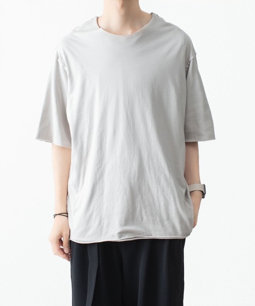 ATTACHMENT(アタッチメント)の「80/2 ピマコットン ジャージー オーバーサイズド レイヤード S/S TEE / 80/2 PIMA CO JERSEY OVERSIZED LAYERED S/S TEE(Tシャツ/カットソー・メンズ・ブラウン/ホワイト/グレイッシュベージュ/ダークグレー・2/3)」の4枚目の写真