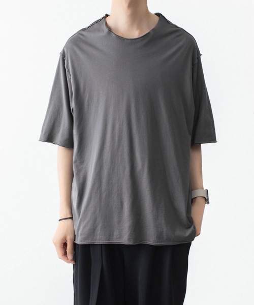 ATTACHMENT(アタッチメント)の「80/2 ピマコットン ジャージー オーバーサイズド レイヤード S/S TEE / 80/2 PIMA CO JERSEY OVERSIZED LAYERED S/S TEE(Tシャツ/カットソー・メンズ・ブラウン/ホワイト/グレイッシュベージュ/ダークグレー・2/3)」の2枚目の写真