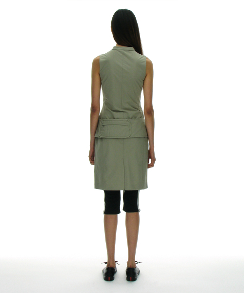 PARTIMENTO WOMEN（パルティメントウィメン）の「ミニマルベルトドレス_ライトカーキ（ワンピース・レディース・オリーブ・SMALL/MEDIUM）」の6枚目の写真