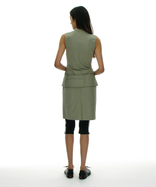 PARTIMENTO WOMEN（パルティメントウィメン）の「ミニマルベルトドレス_ライトカーキ（ワンピース・レディース・オリーブ・SMALL/MEDIUM）」の7枚目の写真
