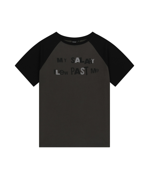 AAKAM(アーカム)の「Rhinestone Graphic Raglan Half Top (Dark Gray)(Tシャツ/カットソー・レディース・その他・1/2)」の1枚目の写真