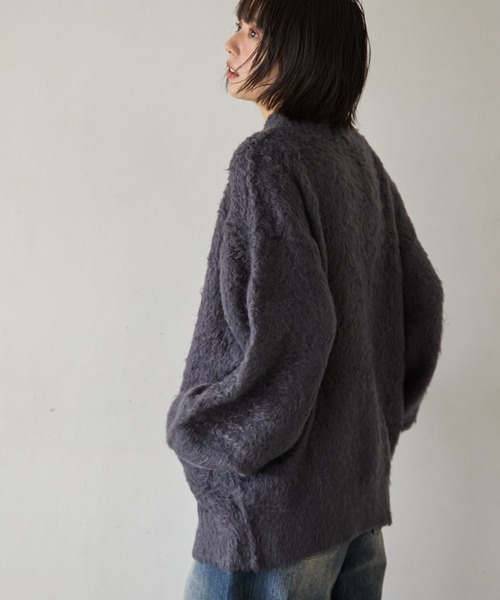 PBLIM（ページボーイリム）の「《UNISEX》ブークレーキモウカーディガン（カーディガン/ボレロ・レディース・ブラウン/ブルー/チャコールグレー・FREE）」の6枚目の写真