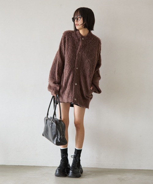 PBLIM（ページボーイリム）の「《UNISEX》ブークレーキモウカーディガン（カーディガン/ボレロ・レディース・ブラウン/ブルー/チャコールグレー・FREE）」の14枚目の写真