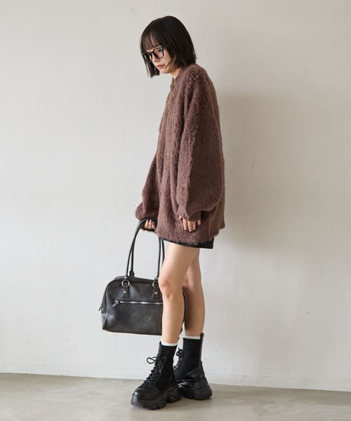 PBLIM（ページボーイリム）の「《UNISEX》ブークレーキモウカーディガン（カーディガン/ボレロ・レディース・ブラウン/ブルー/チャコールグレー・FREE）」の15枚目の写真