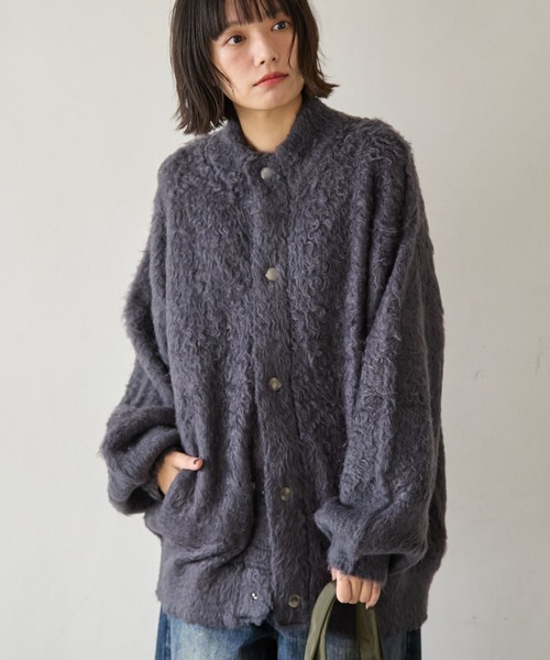 PBLIM（ページボーイリム）の「《UNISEX》ブークレーキモウカーディガン（カーディガン/ボレロ・レディース・ブラウン/ブルー/チャコールグレー・FREE）」の4枚目の写真