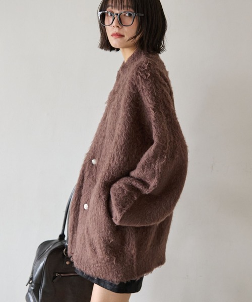 PBLIM（ページボーイリム）の「《UNISEX》ブークレーキモウカーディガン（カーディガン/ボレロ・レディース・ブラウン/ブルー/チャコールグレー・FREE）」の13枚目の写真