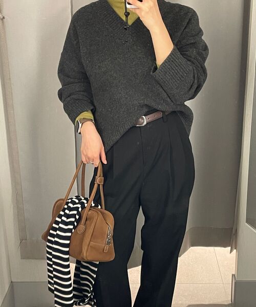 MUSINSA STANDARD WOMAN（ムシンサスタンダードウーマン）の「ウィメンズハイウエストワイドヒドンバンディングスラックス[ブラック]（スラックス・レディース・その他・34/32/30/31/24/25/26/27/28/29）」の12枚目の写真