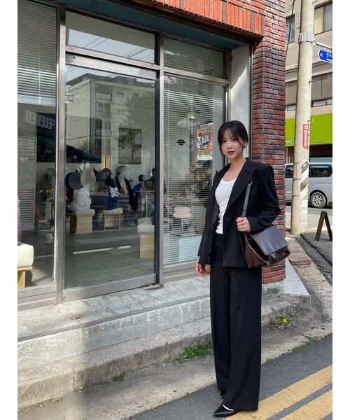 MUSINSA STANDARD WOMAN（ムシンサスタンダードウーマン）の「ウィメンズハイウエストワイドヒドンバンディングスラックス[ブラック]（スラックス・レディース・その他・34/32/30/31/24/25/26/27/28/29）」の16枚目の写真